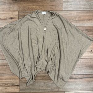 CALVIN KLEIN Boho Drape Style Light-weight Beige Poncho Cardigan | One Size